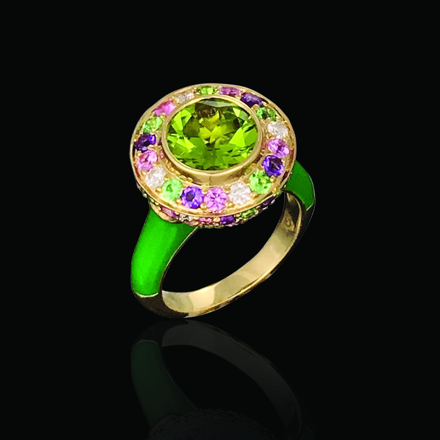 Multi Floral Ceramic Diamond Rings