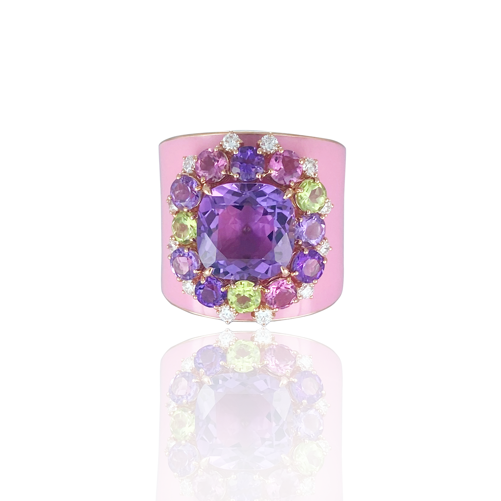 Pastel Bouquet Ceramic Diamond Ring