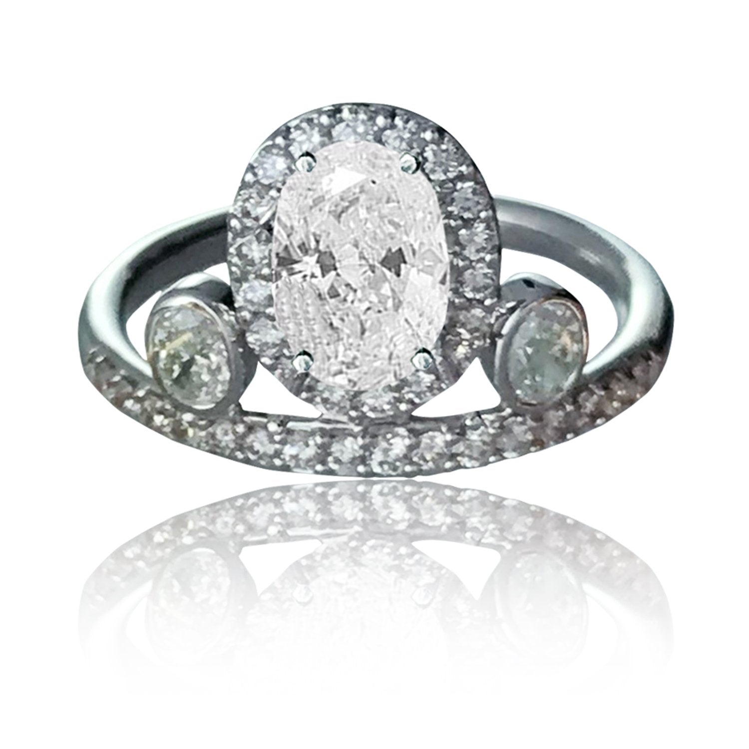 Oval Flame Diamond Ring