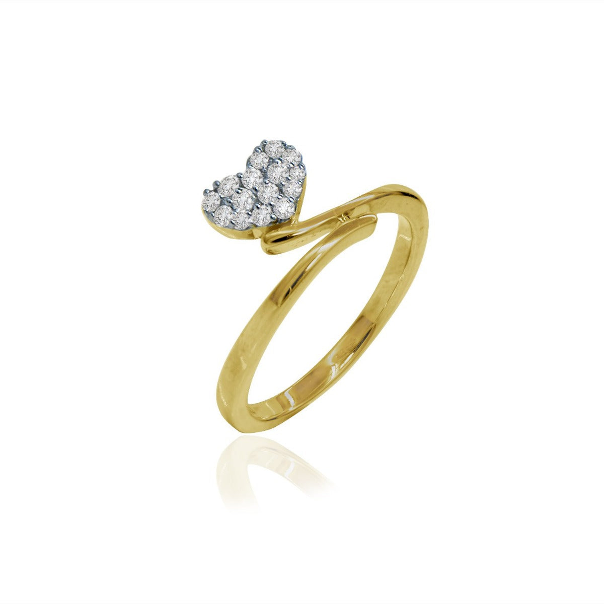 Perched Heart Diamond Ring