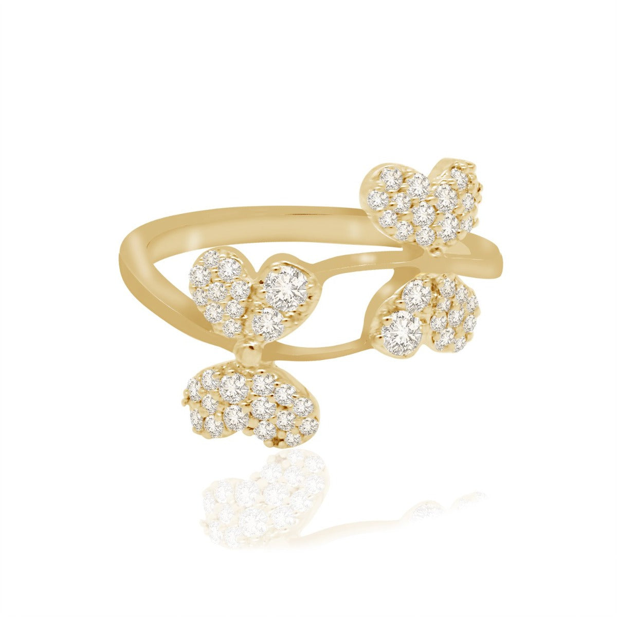Butterflies In A Bush Diamond Ring