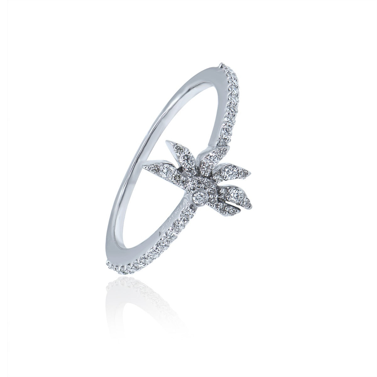 Semi Circular Floral Diamond Ring