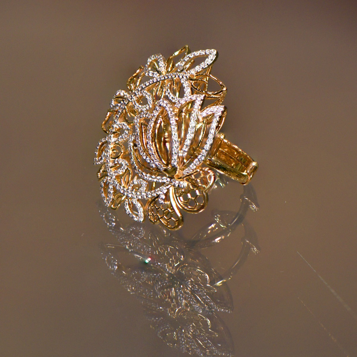 Moon Flower Diamond Ring