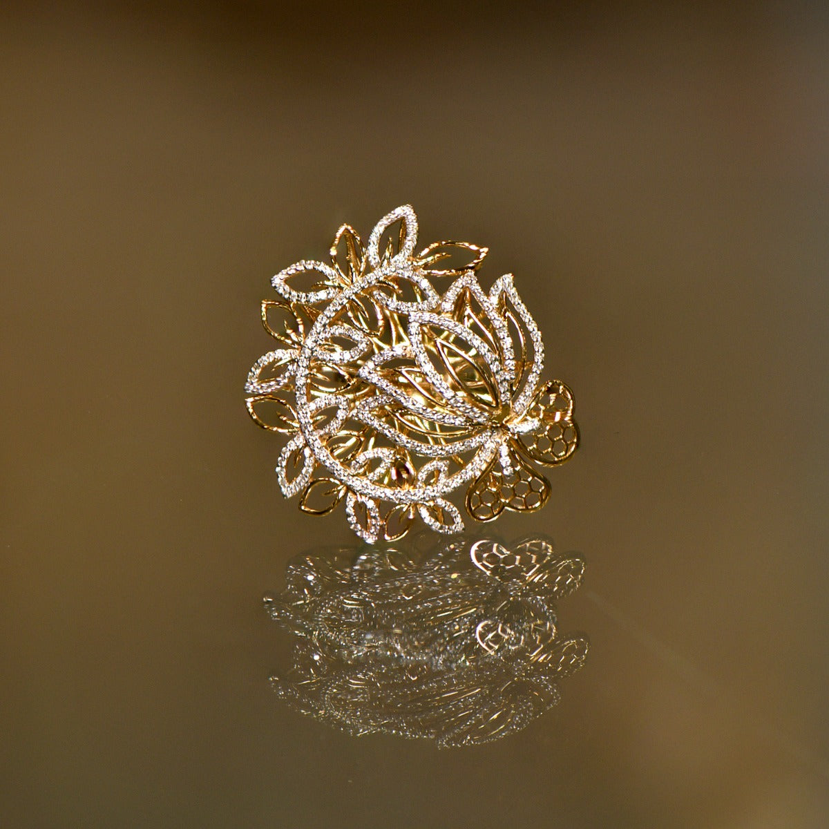 Moon Flower Diamond Ring
