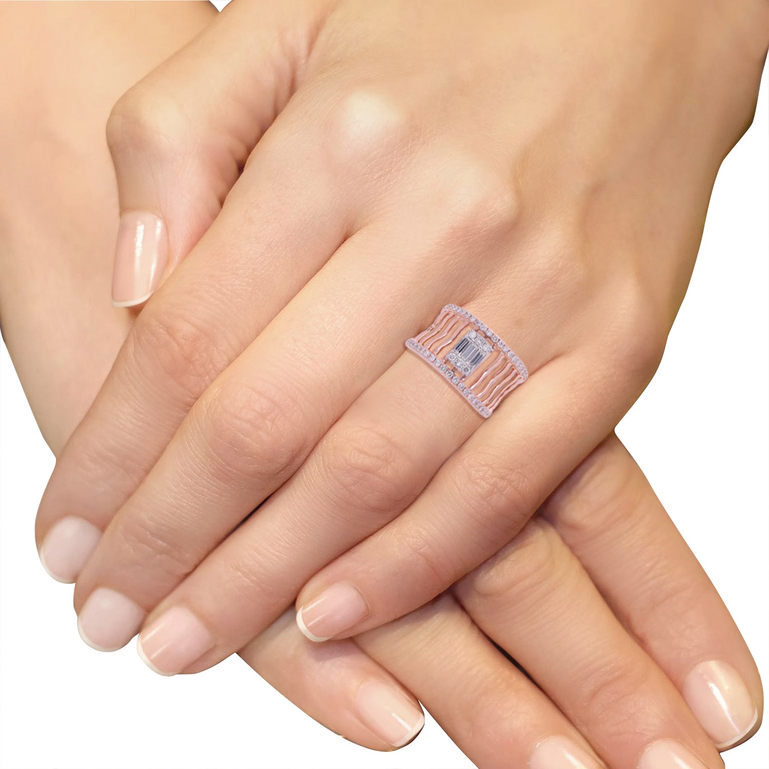 Radiant Rain Drops Diamond Ring