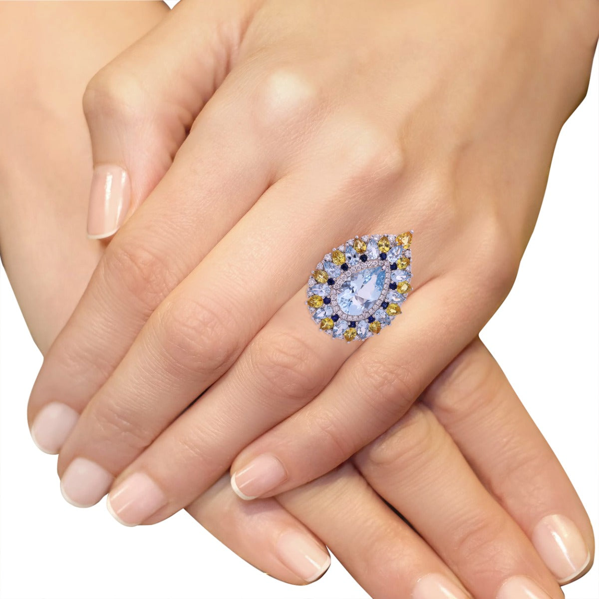 Ocean's Embrace Diamond Ring