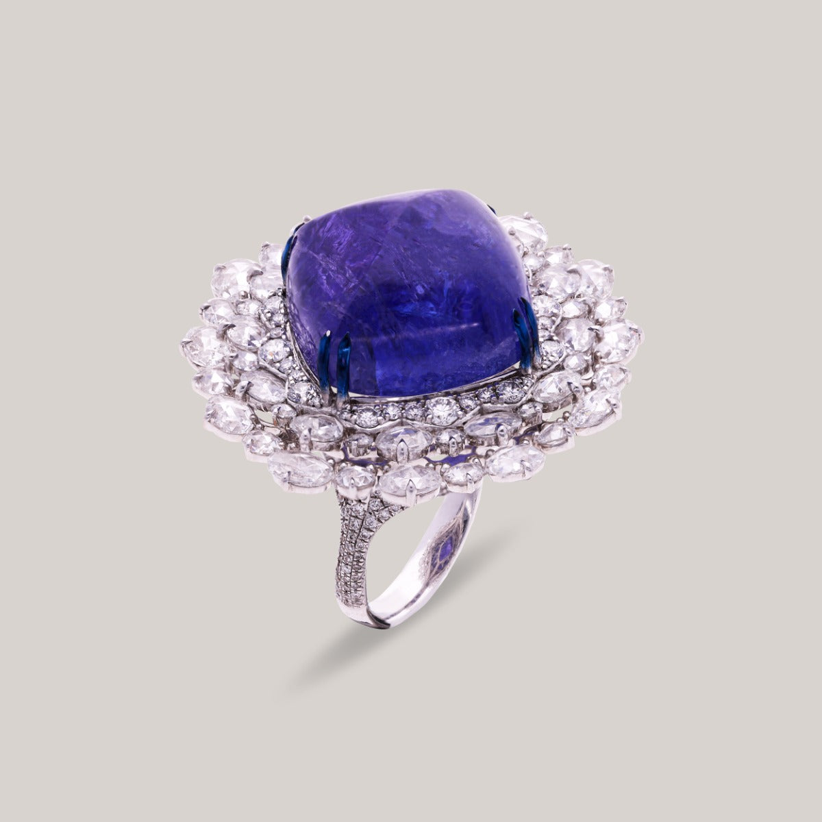 Tanzanite Starburst Diamond Ring