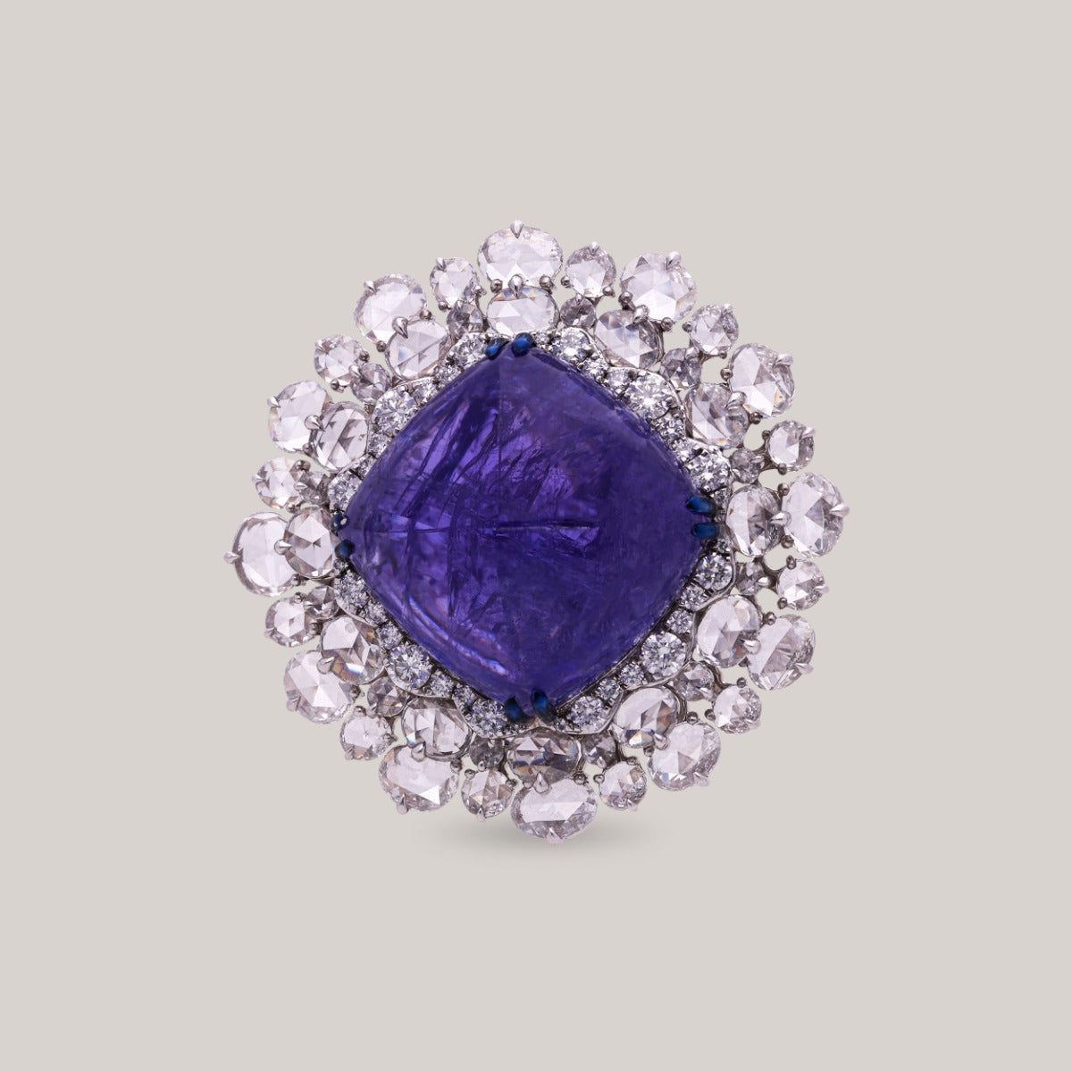 Tanzanite Starburst Diamond Ring