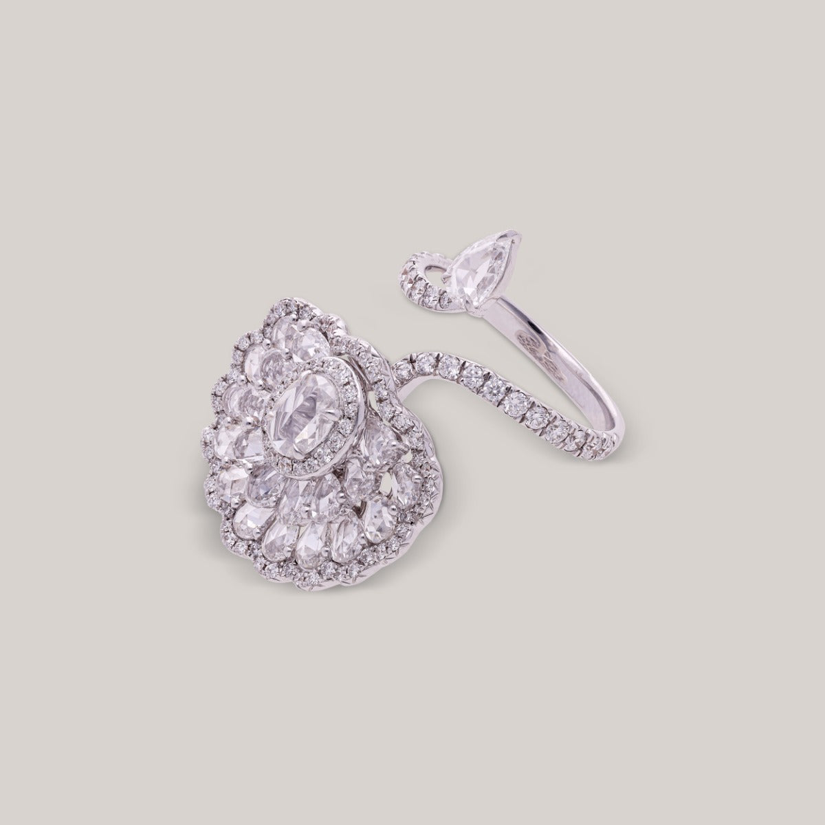 Graceful Blossom Spiral Diamond Ring