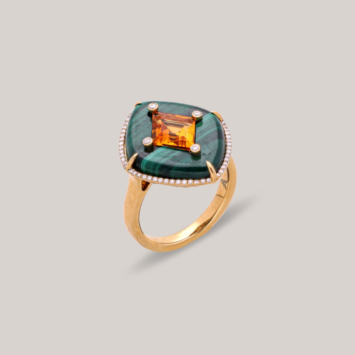 Citrine Majesty Diamond Ring