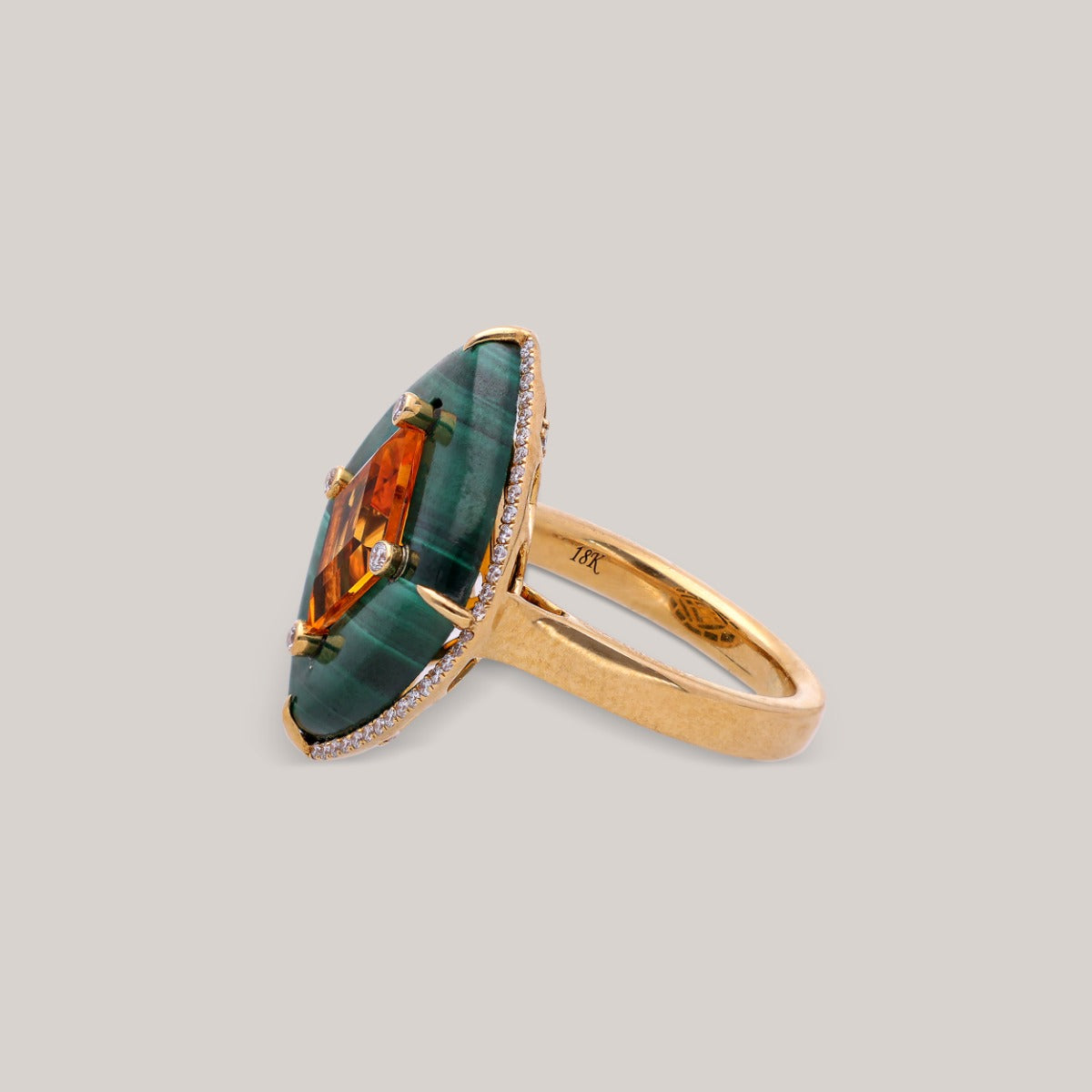 Citrine Majesty Diamond Ring