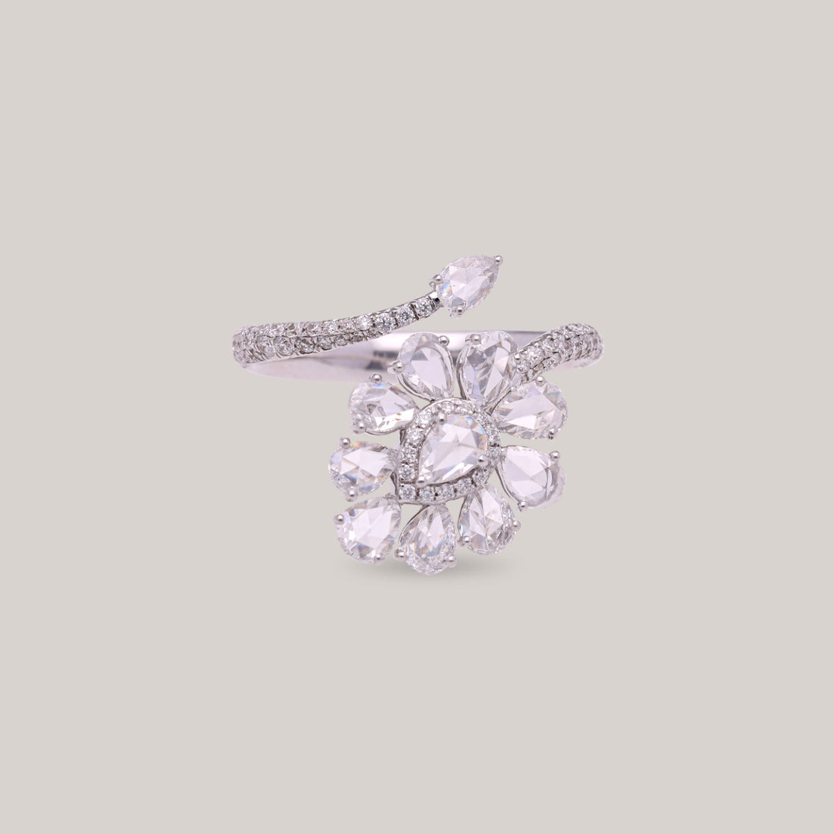 Crystal Vine Diamond Ring