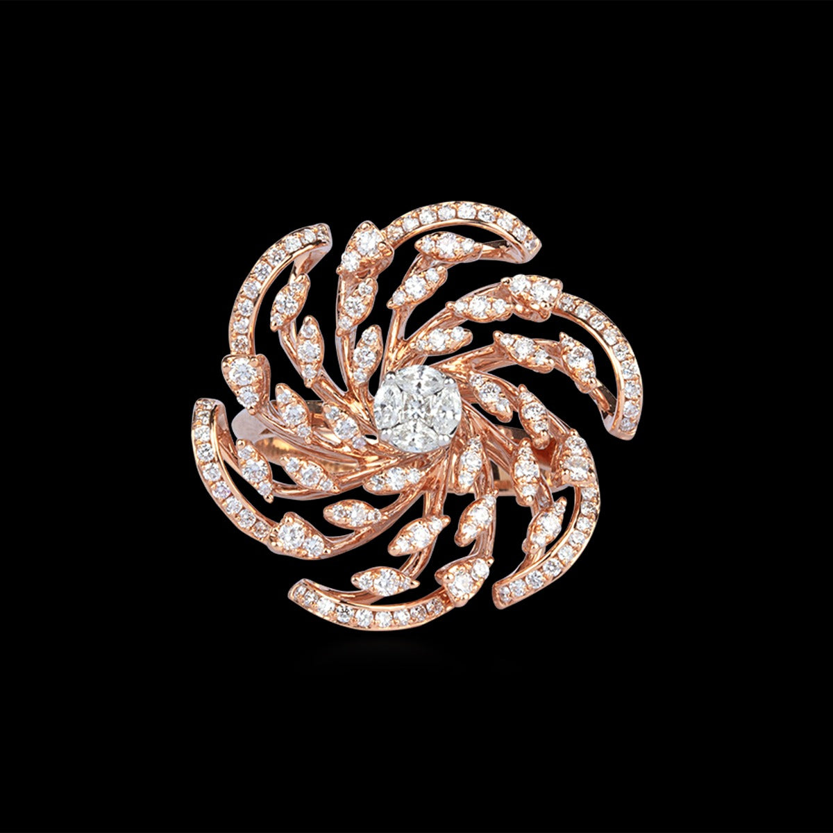 Floral Bushy Diamond Ring