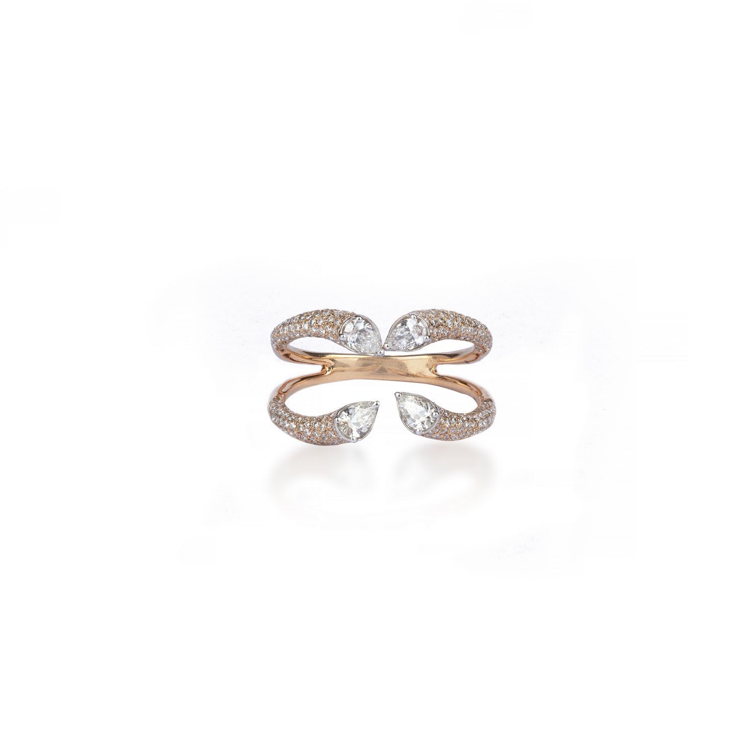 Four Tubes Diamond Ring