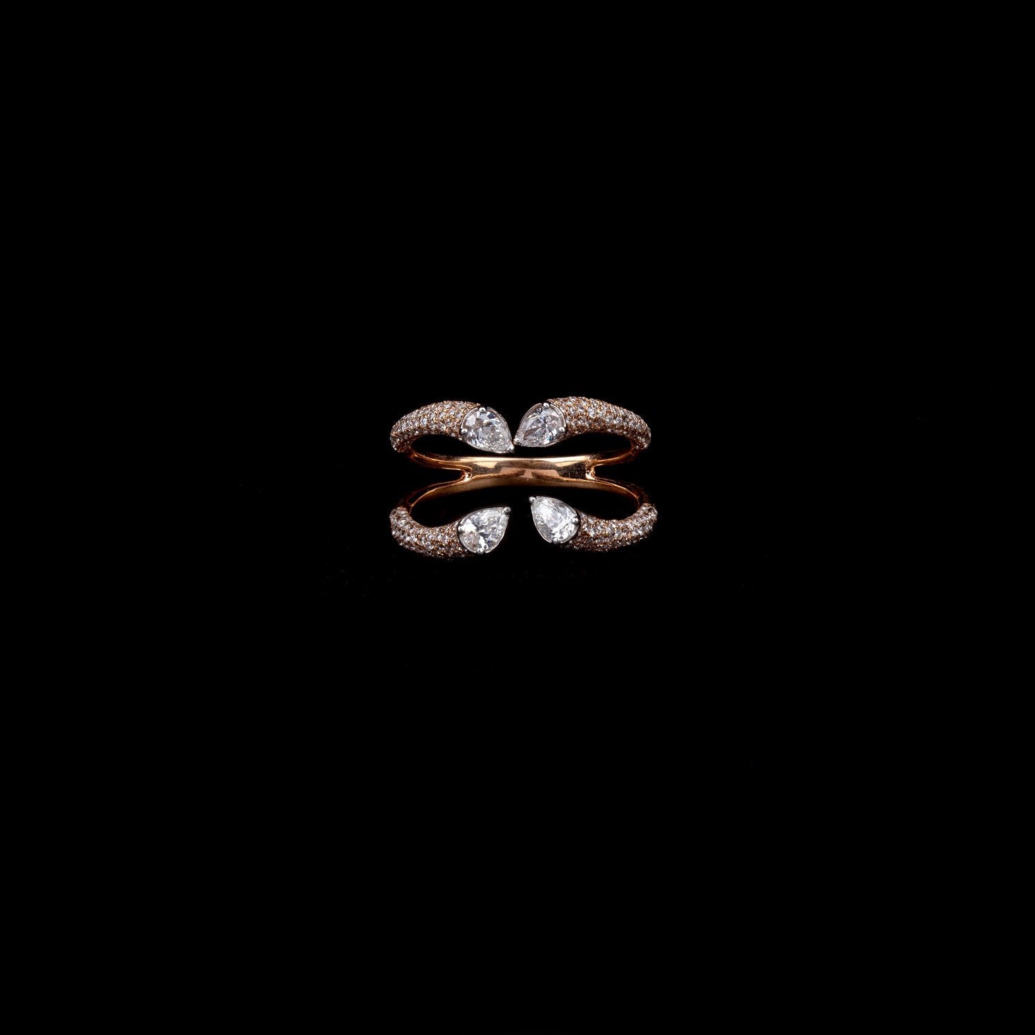 Four Tubes Diamond Ring