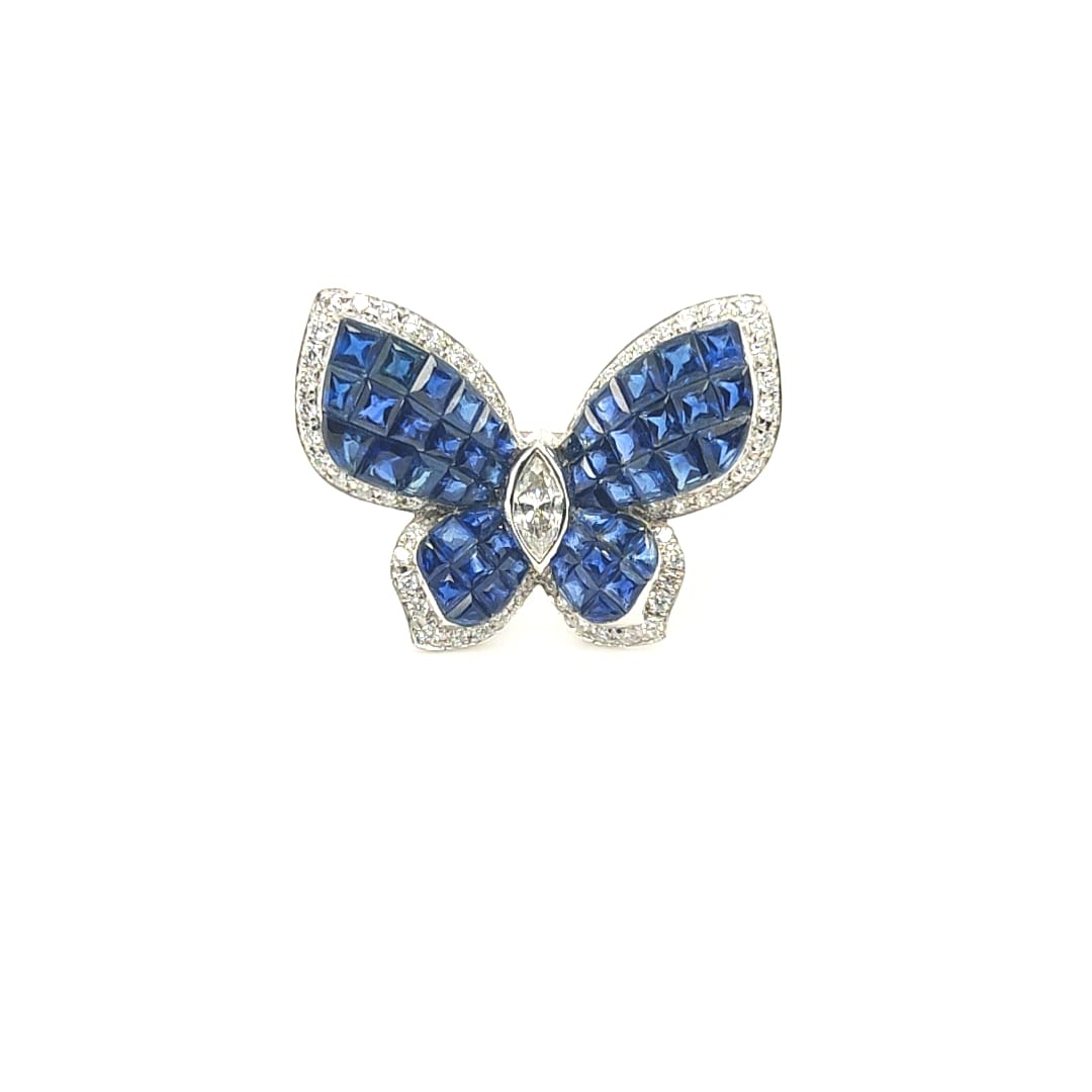 Mariposa Blue Sapphire Diamond Ring