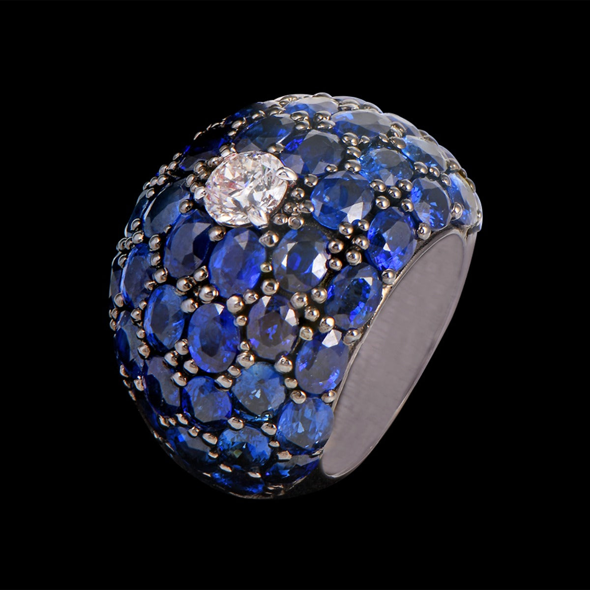Blue Wave Diamond Ring