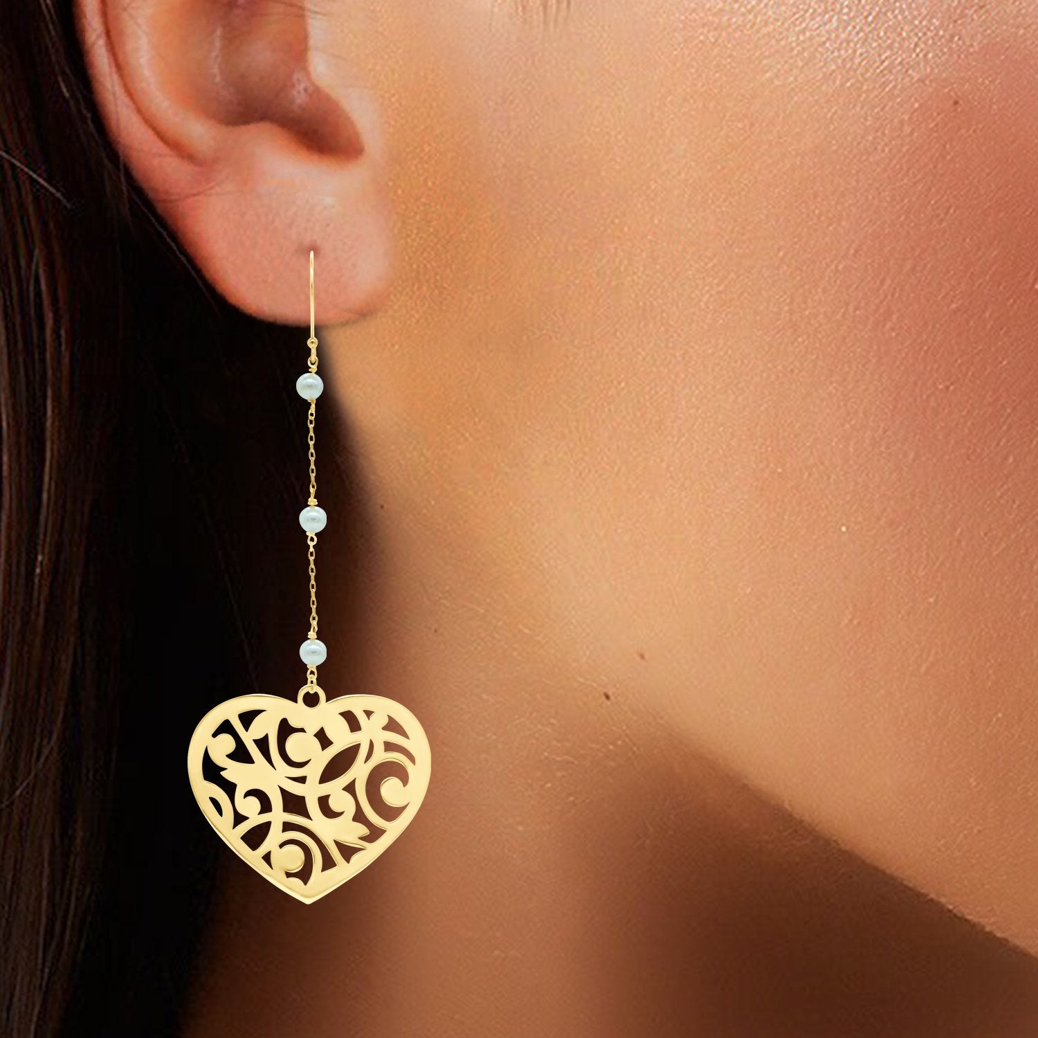 Heart Drop Earrings
