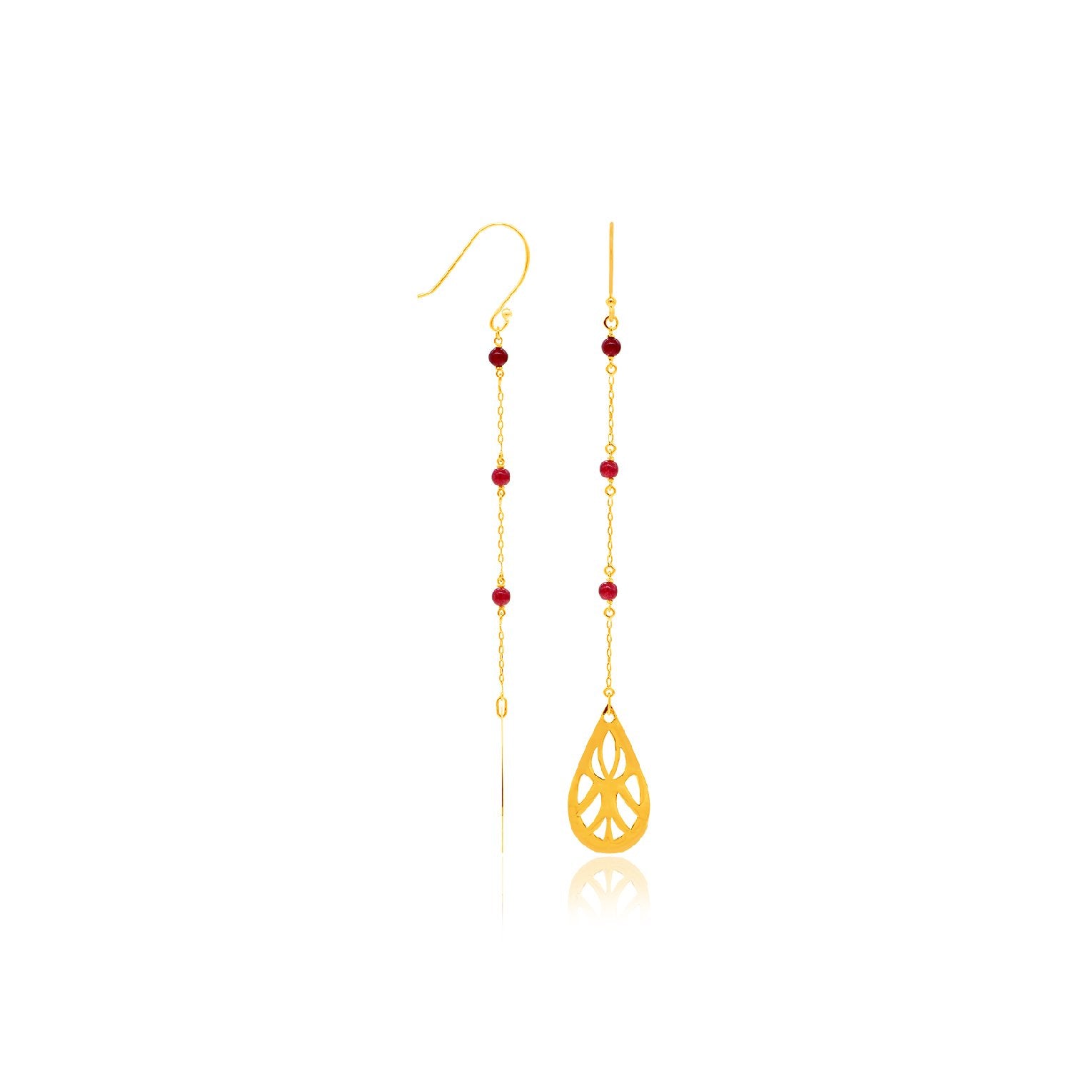 Red Beads Drop Danglers