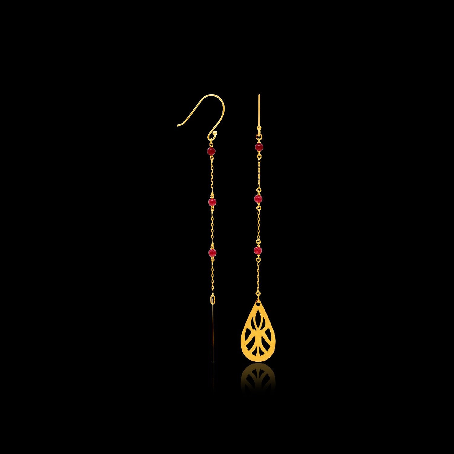 Red Beads Drop Danglers