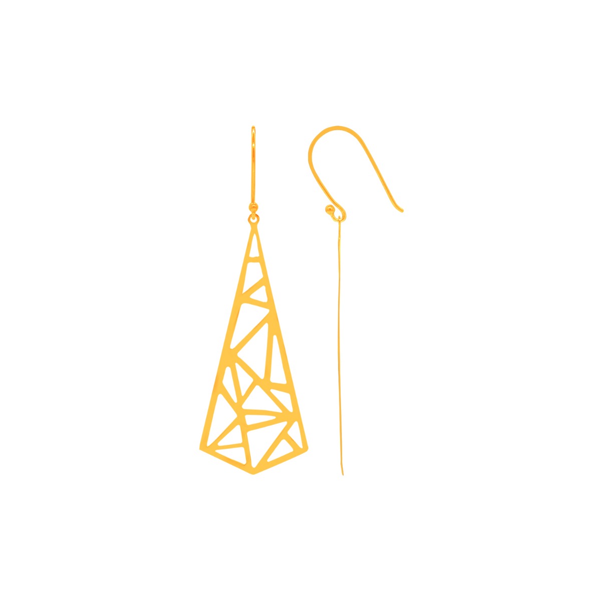 Golden Triangular Drop Earrings