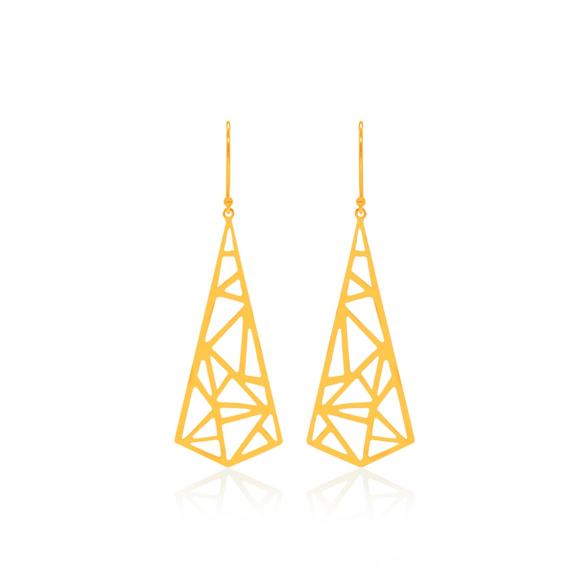 Golden Triangular Drop Earrings