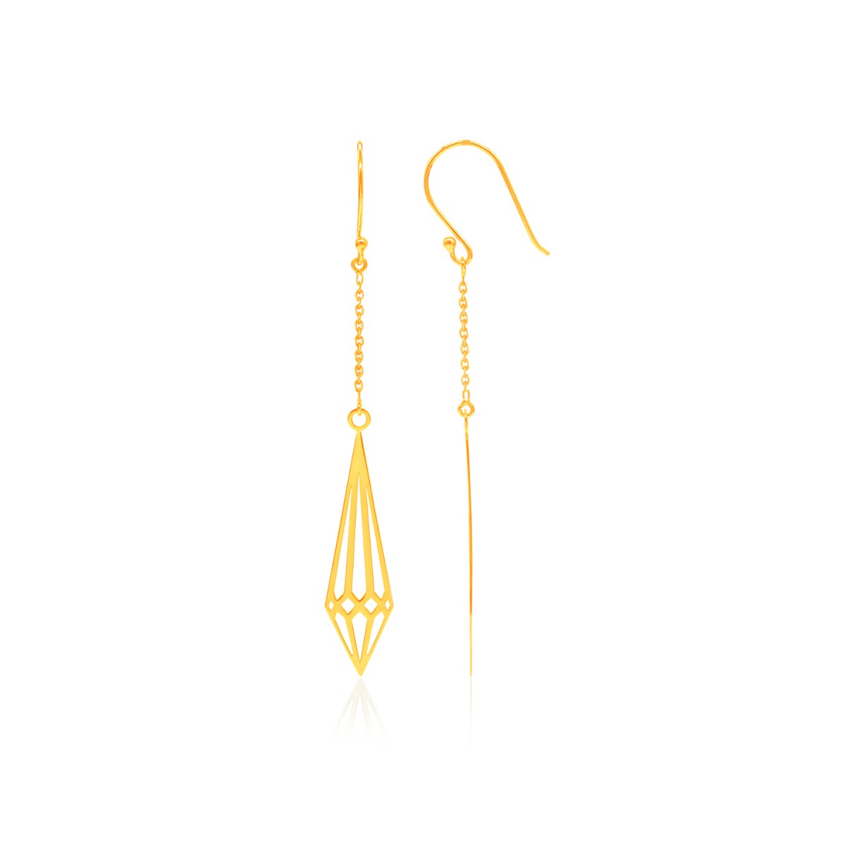 Sleek Lattice Drop Earrings