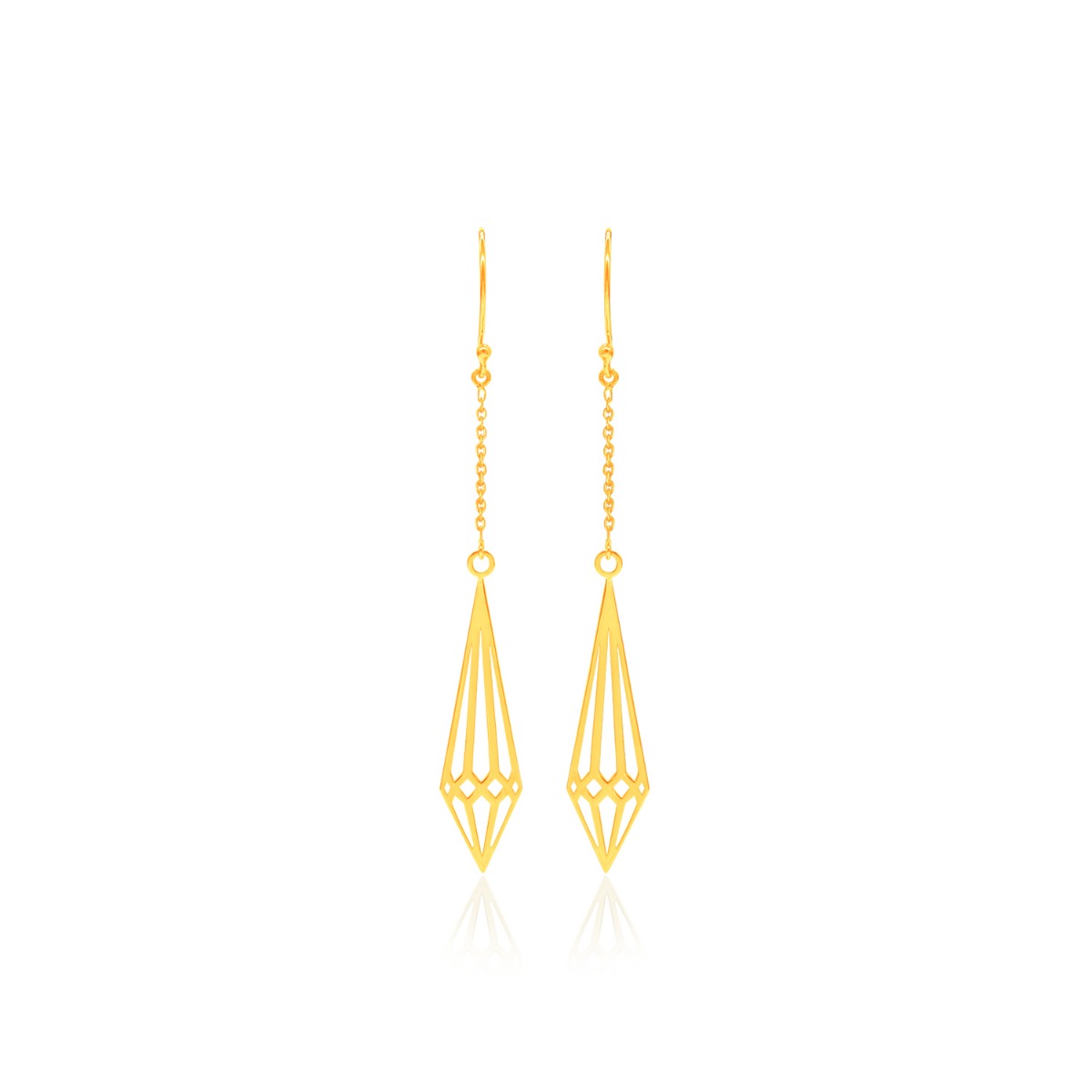 Sleek Lattice Drop Earrings