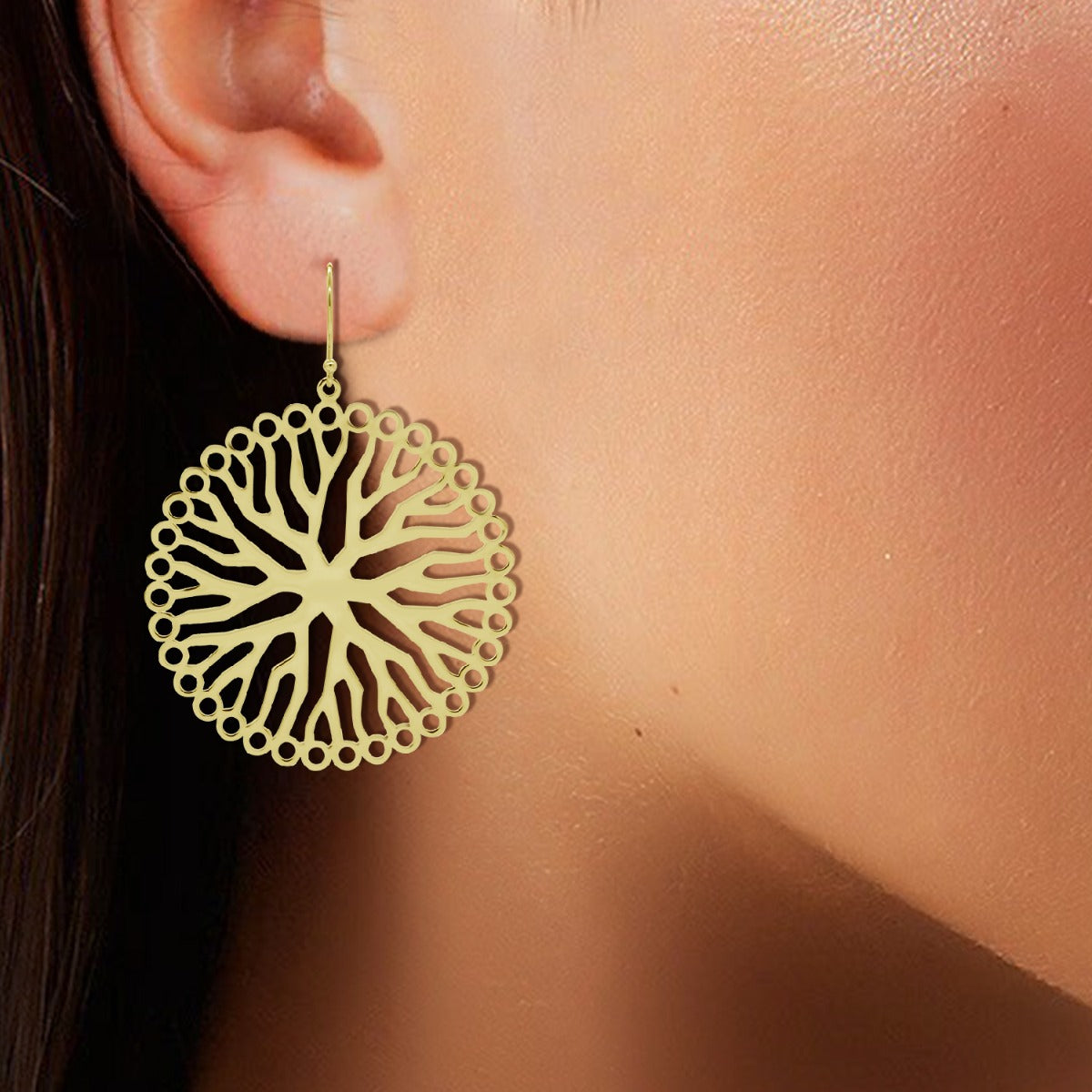 Round Isra Drop Earrings