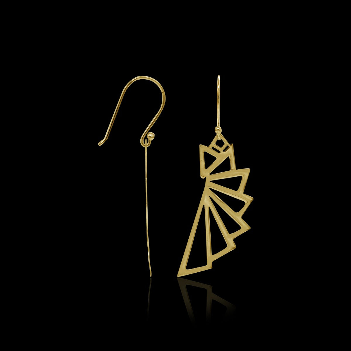 Triangle Ruffle Drop Earrings