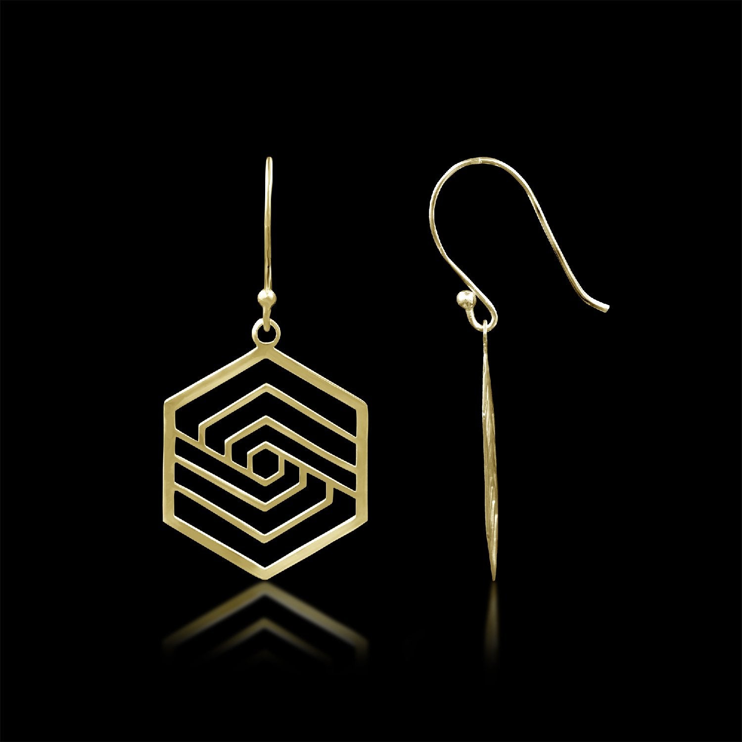 Hexagon Contemporary Earrings