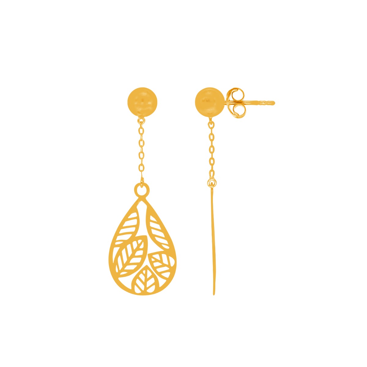 Ornate Leaf Drop Earrings