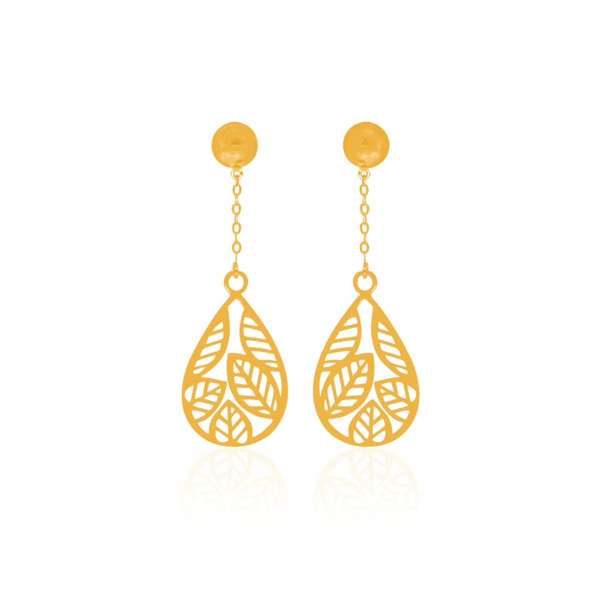 Ornate Leaf Drop Earrings