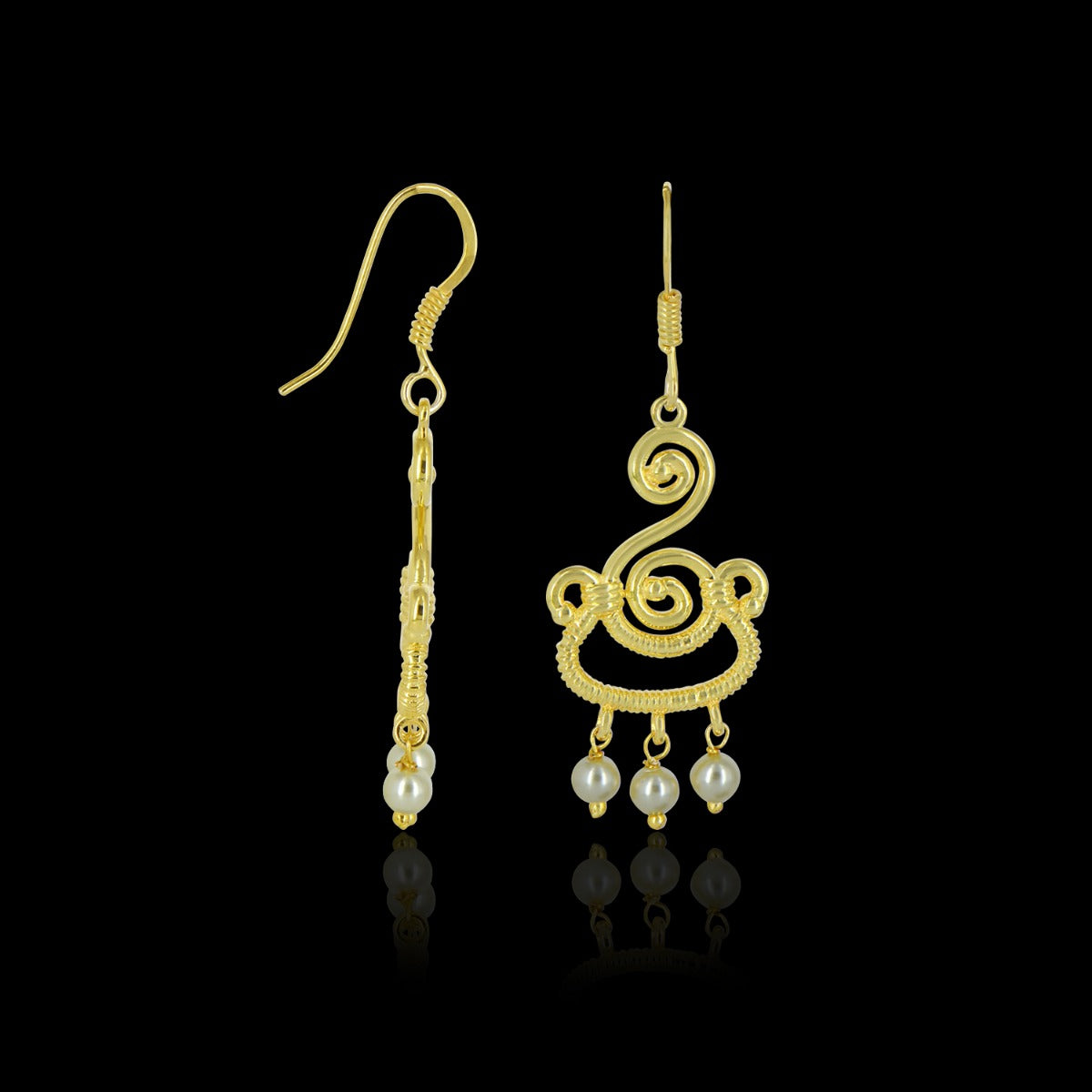 Contemporary Pearl Drop Earrings