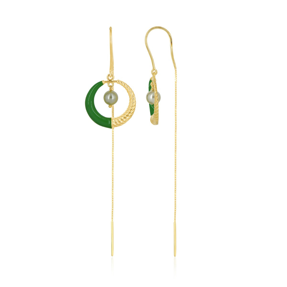 Circlet Pearl Sui Dhaga Earrings