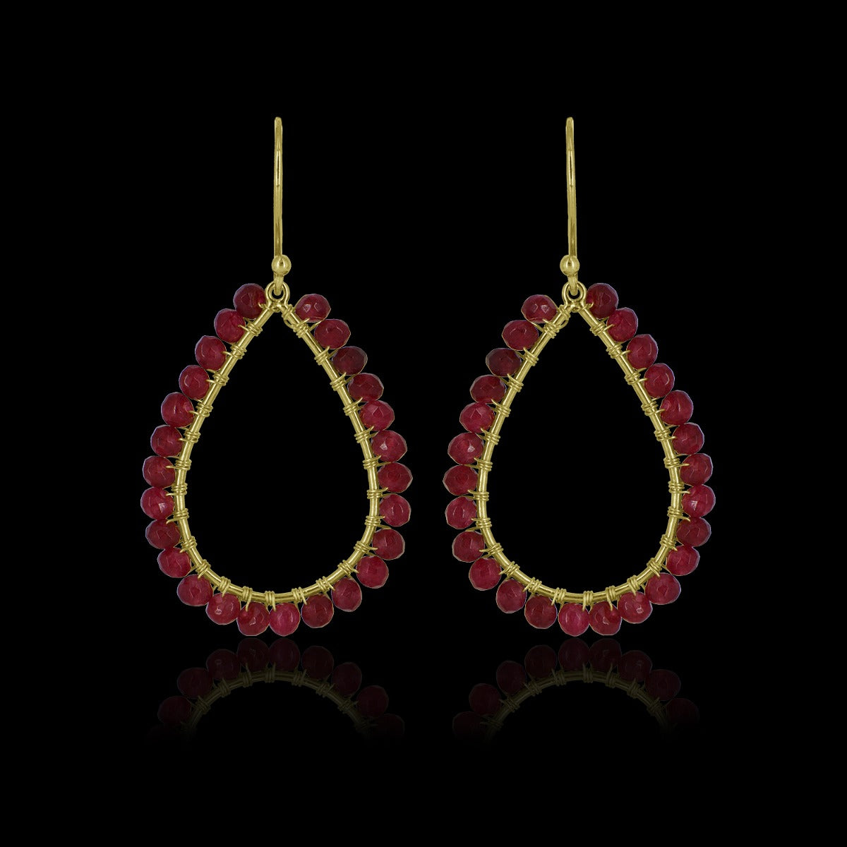 Rose Beaded Drop Earrings