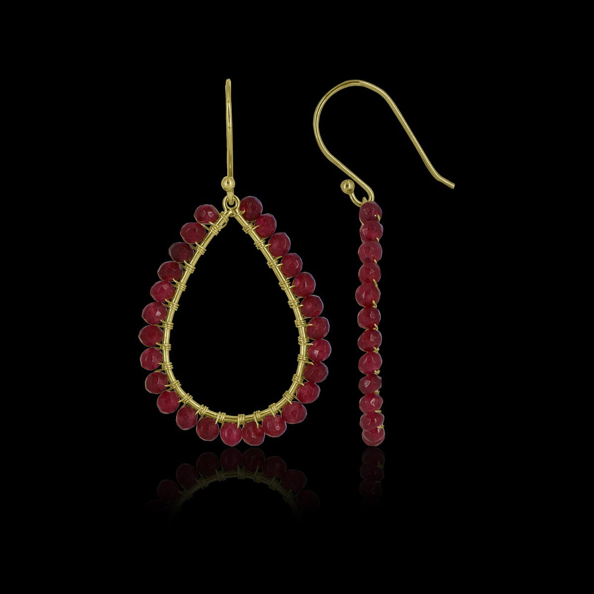 Rose Beaded Drop Earrings
