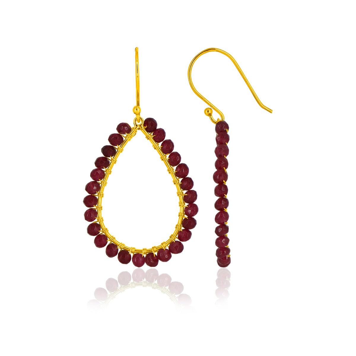 Rose Beaded Drop Earrings