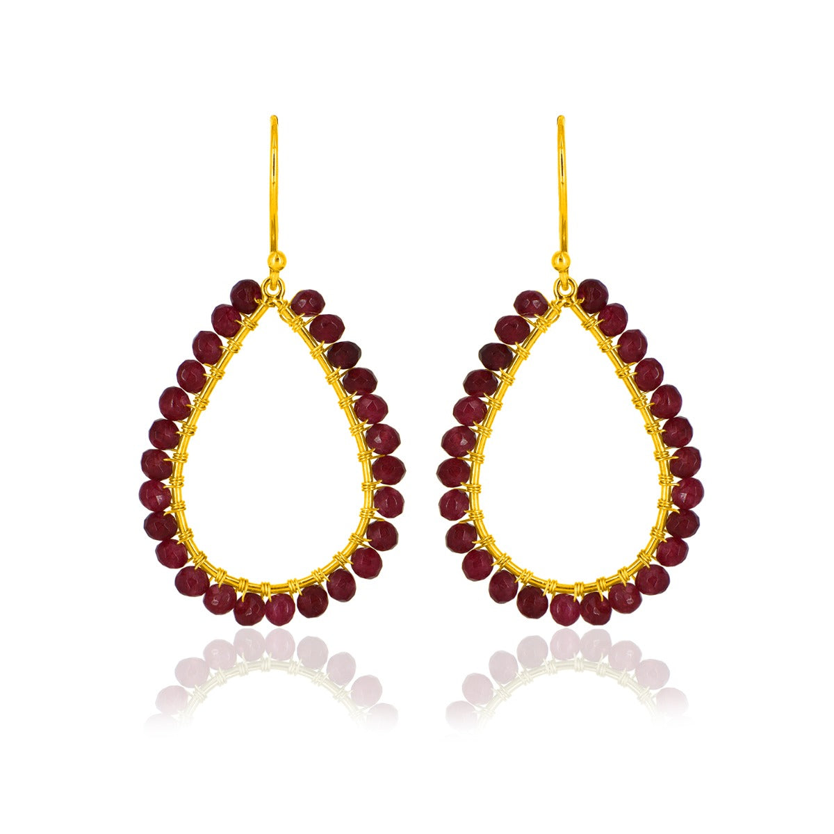 Rose Beaded Drop Earrings