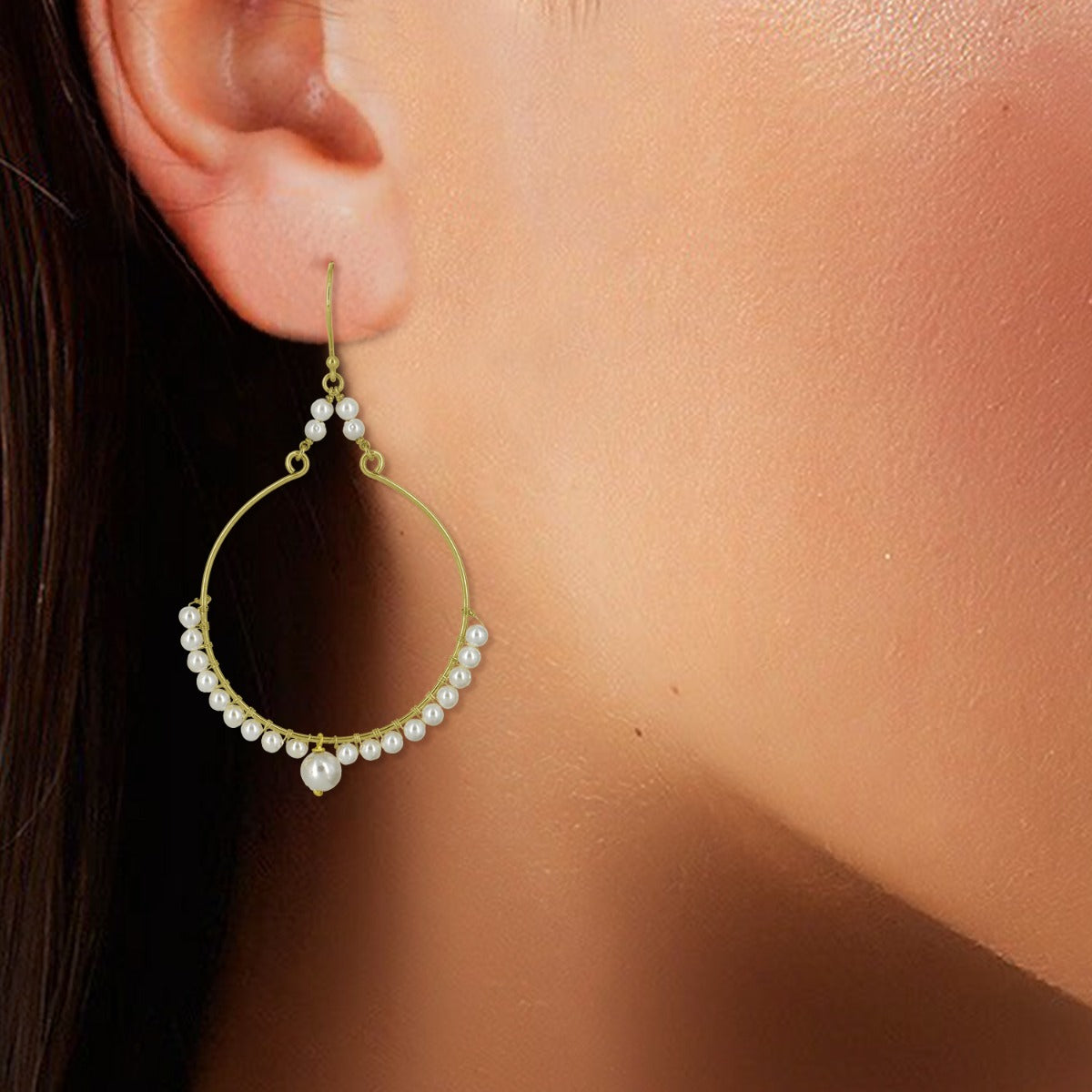 Isha Chand Bali Pearl Drop Earrings