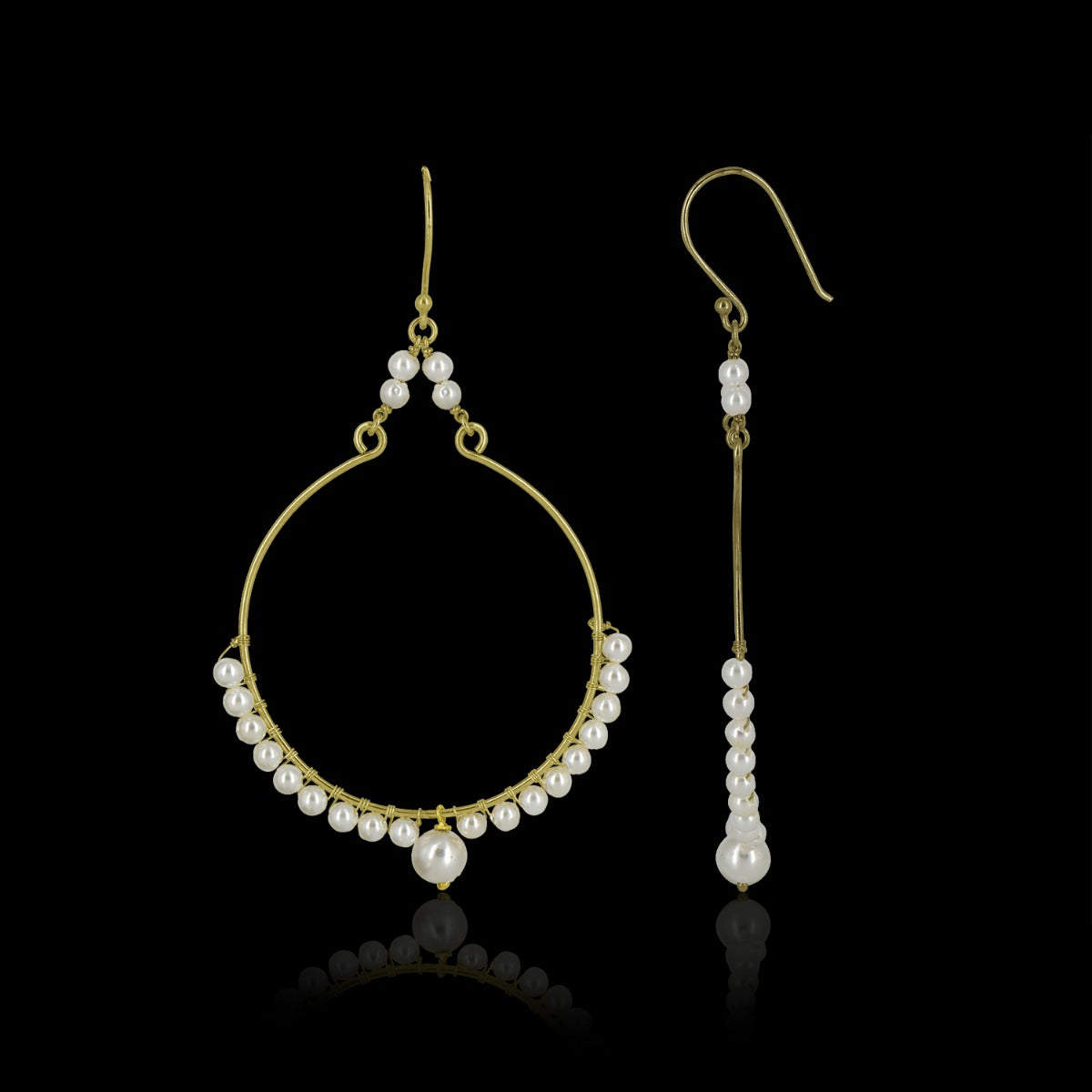 Isha Chand Bali Pearl Drop Earrings