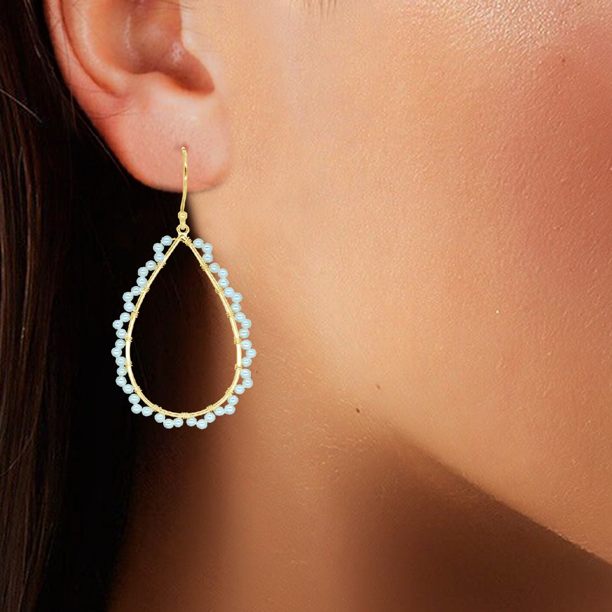 Snow White Beads Earrings