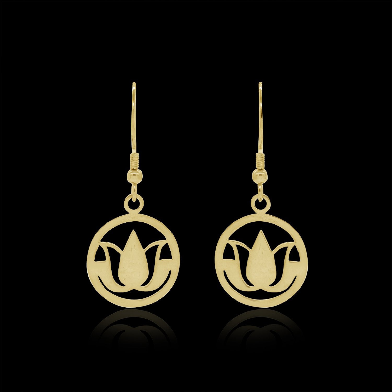 Golden Lotus Earrings