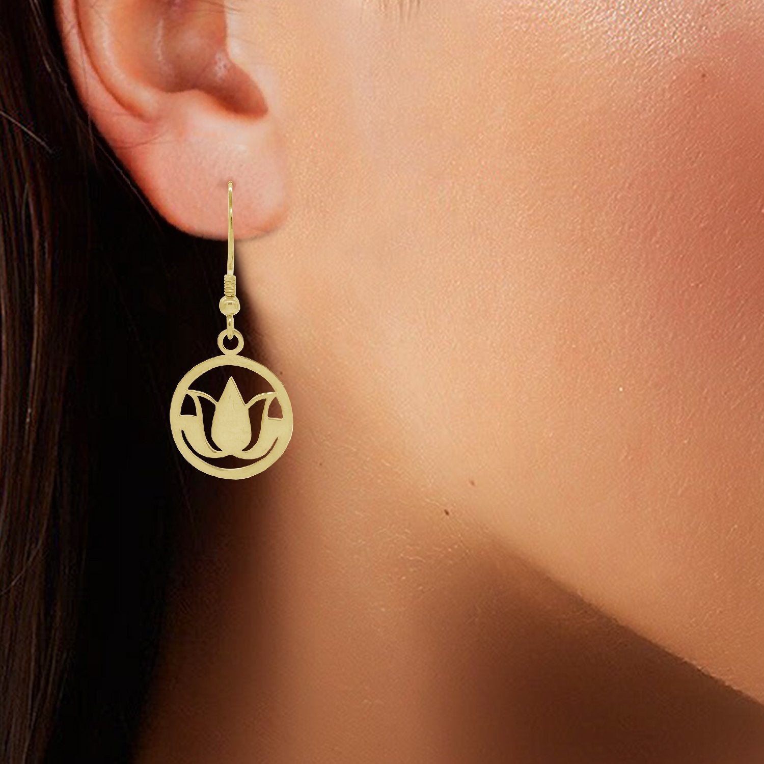 Golden Lotus Earrings