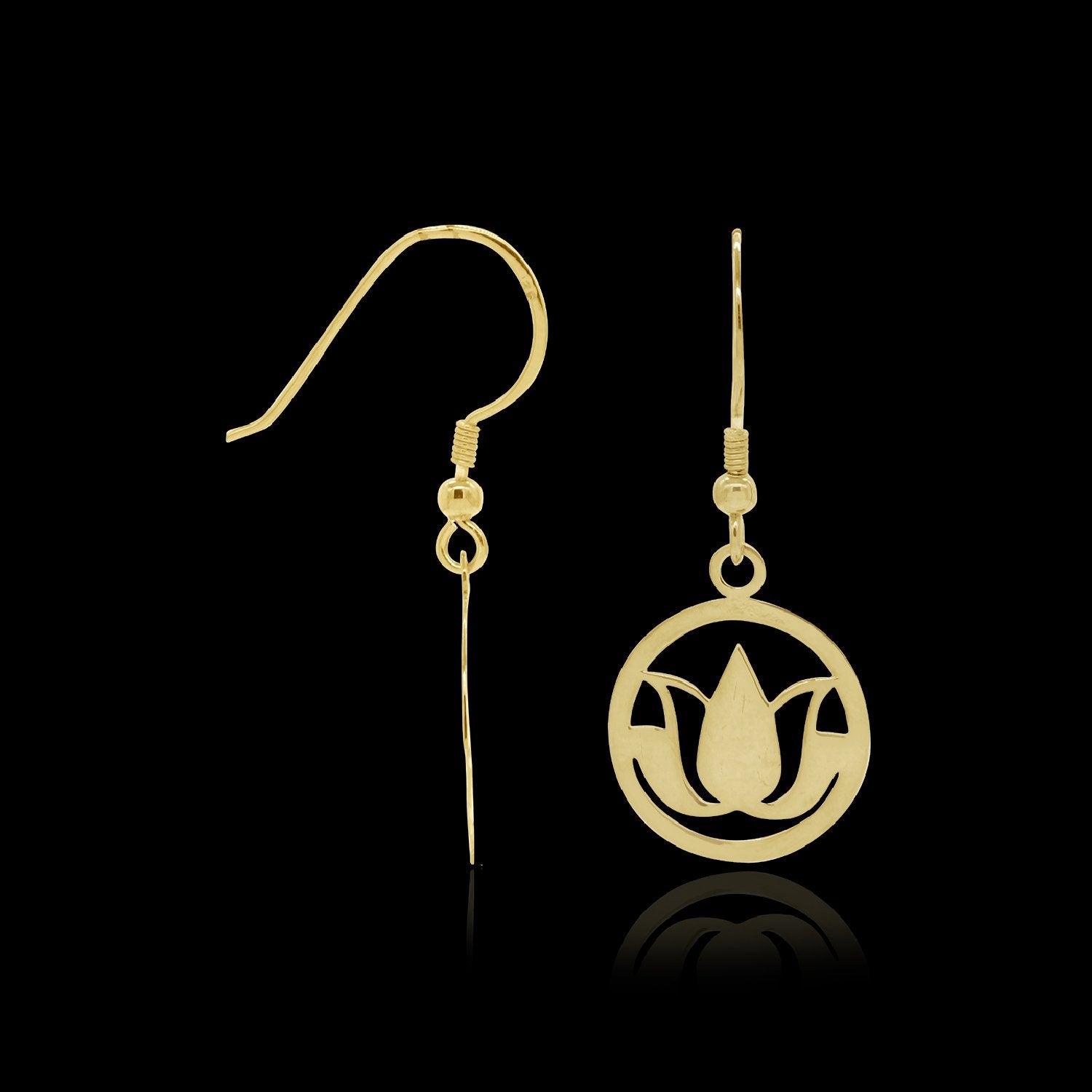 Golden Lotus Earrings