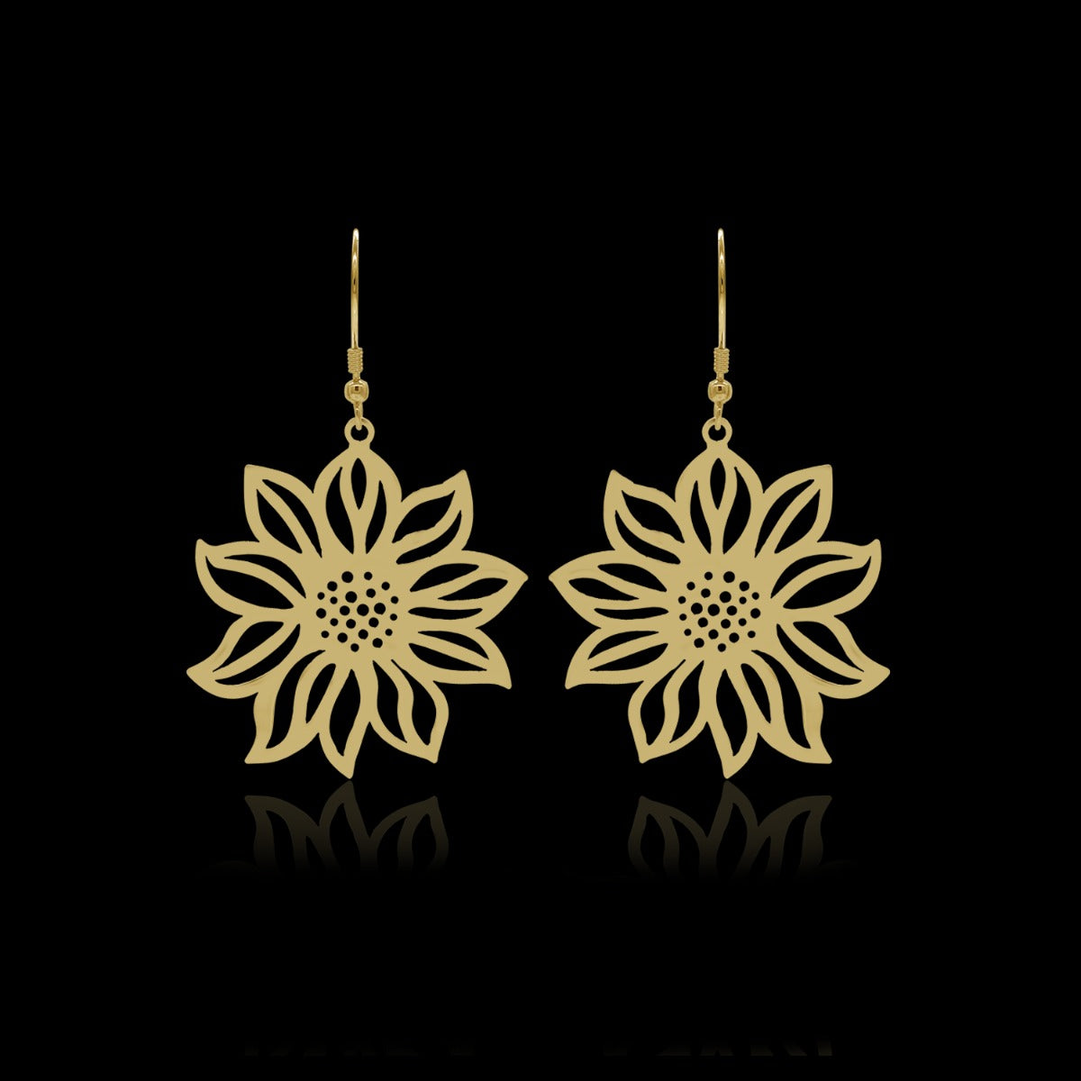 Majestic Sunflower Drop Earrings