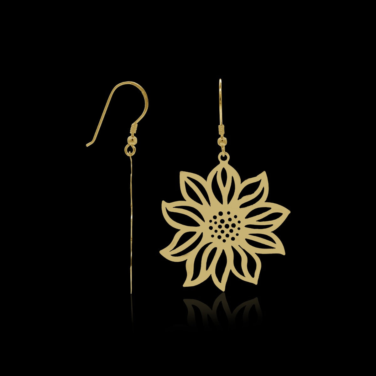 Majestic Sunflower Drop Earrings