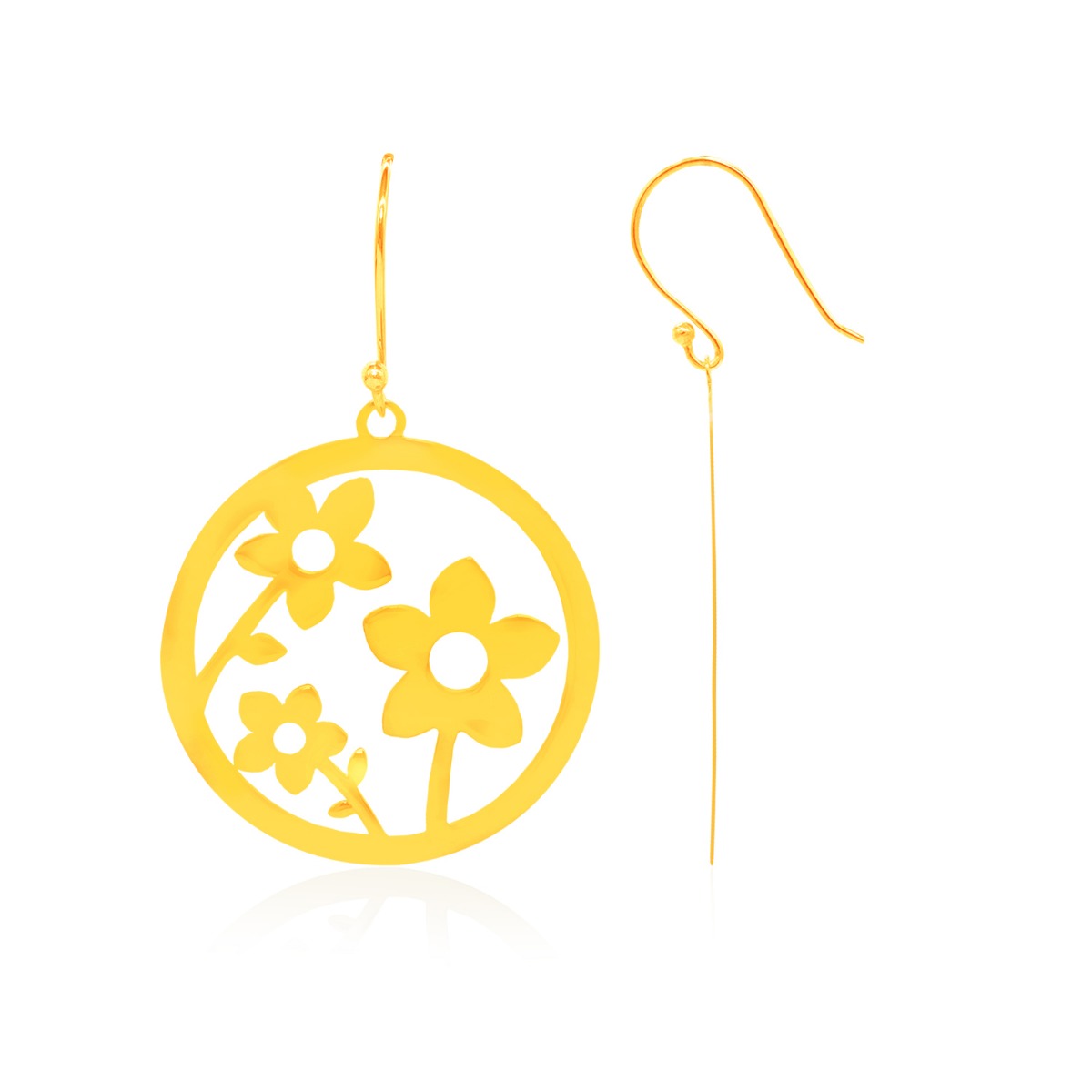 Framed Floral Drop Earrings