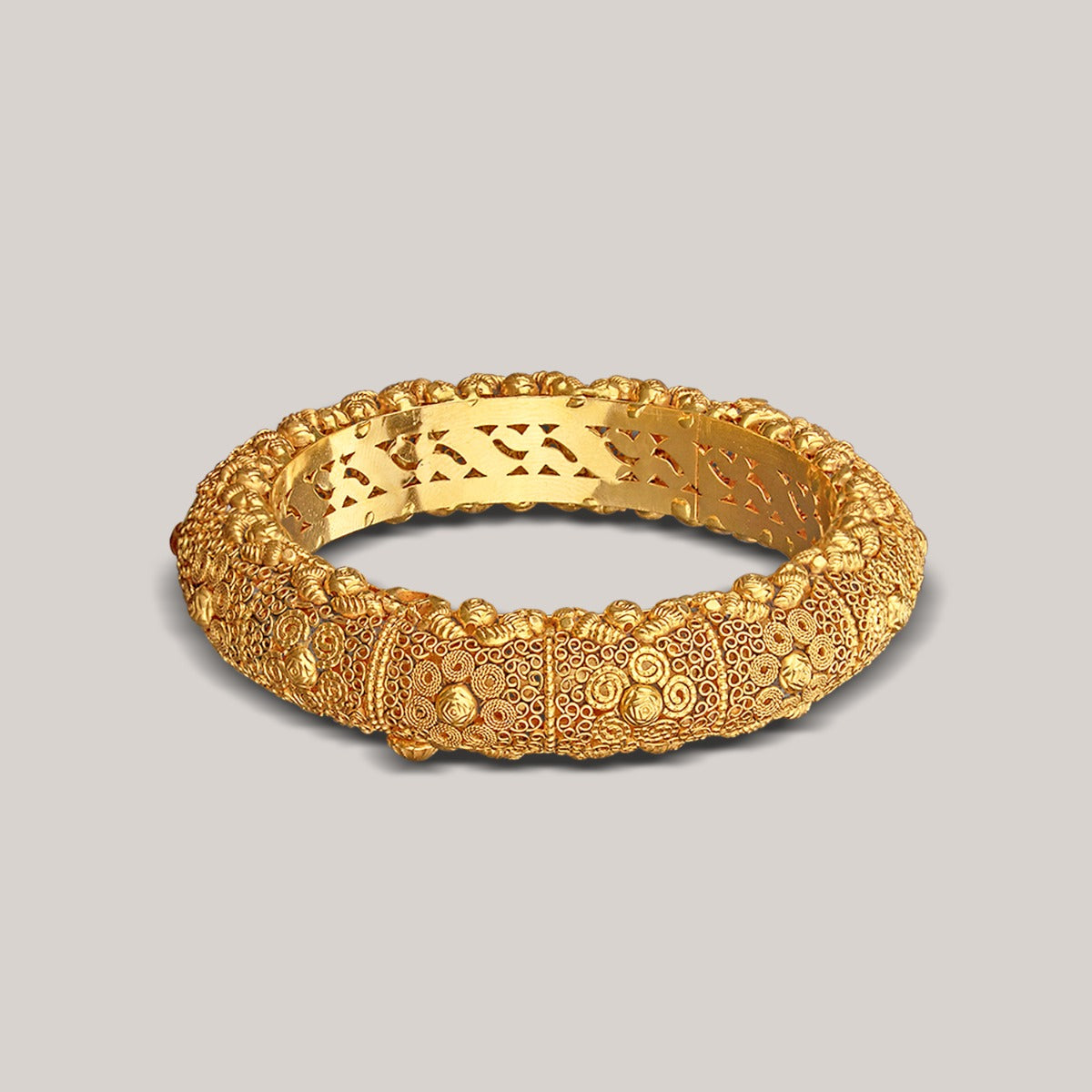 Rope Rounded Gold Bangle