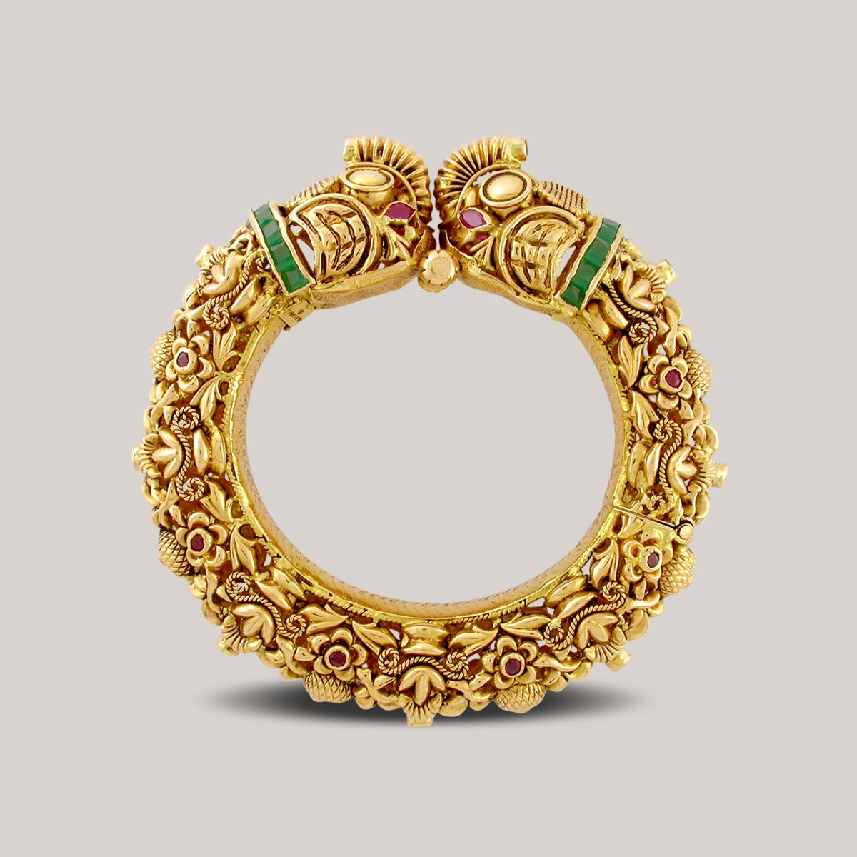 Royal Green Elephant Gold Bangle